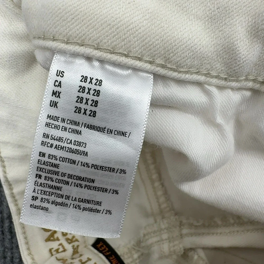 American Eagle Jeans Mens 28x28 White Cotton Extreme Flex Slim Casual Streetwear